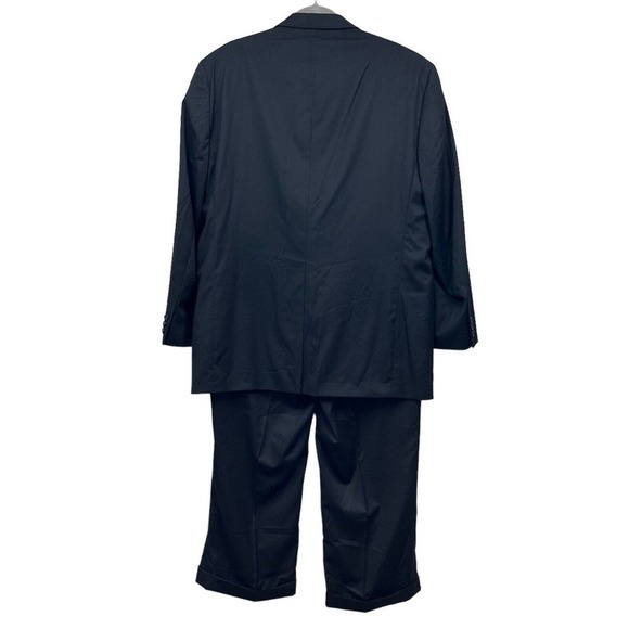 Joseph & Feiss 2 Pcs Suit Jacket Pants 2 Button Vented Cuffed Navy Men Sz 46R - Picture 3 of 13